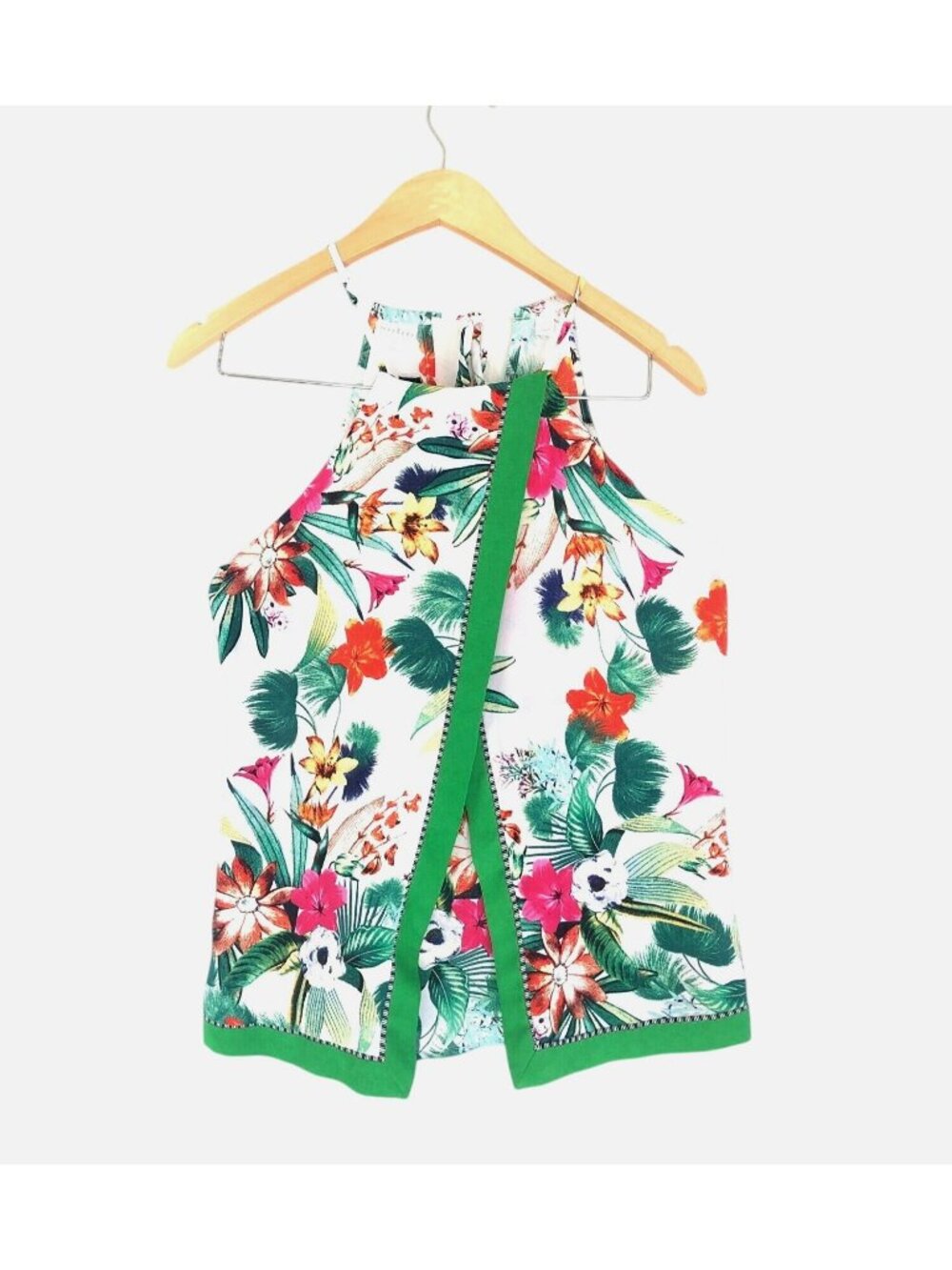 SOHO - WOMENS FLORAL LIGHT WEIGHT ADJUSTABLE BACK STRING HOLTER TOP SIZE SMALL